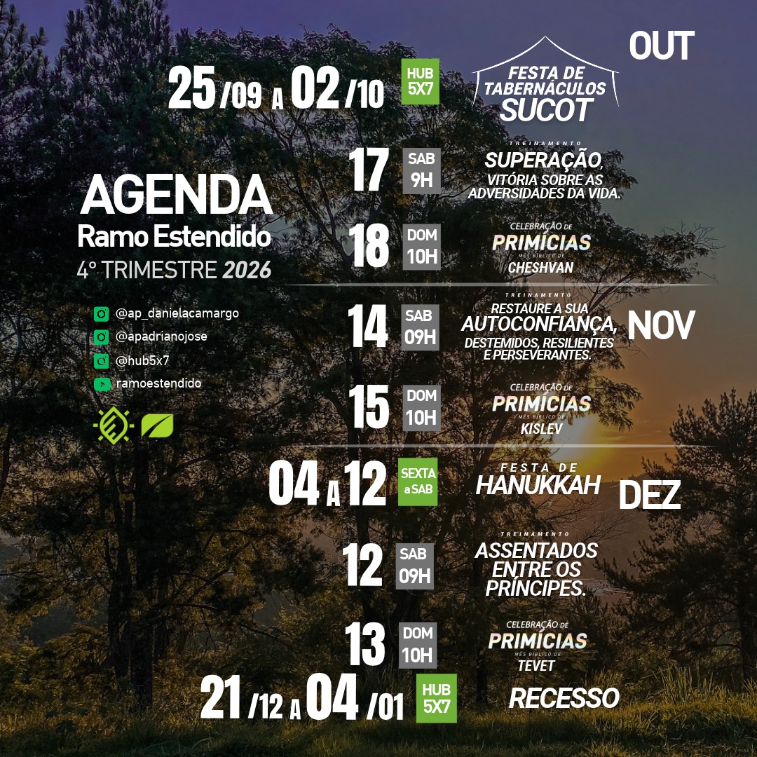 Agenda trimestral do Ramo Estendido